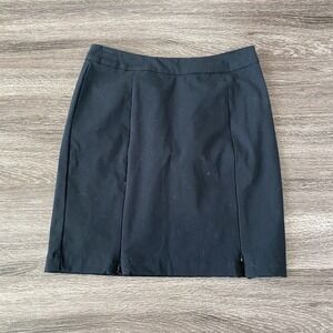 Betabrand Womens 8 Skirt Black Zip Pockets Zip Hem Solid Work